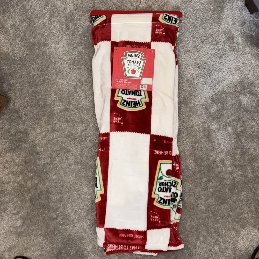Heinz Tomato Ketchup Packet Plush Throw Blanket 60